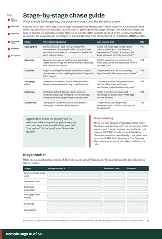 Sample page 16 of 30: Stage-by-stage chase guide. Opens a larger view.
